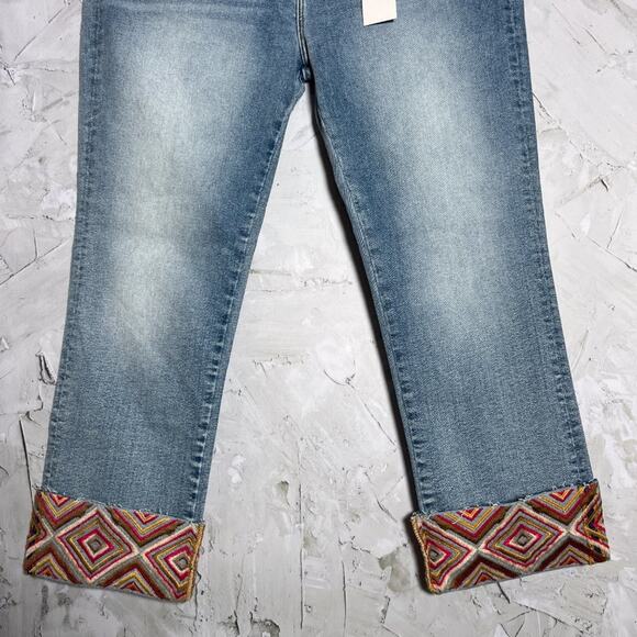 NWT Driftwood Colette Crop Jean SIZE 33 Diamond Daze Blue Emrboidered NEW - Picture 10 of 13